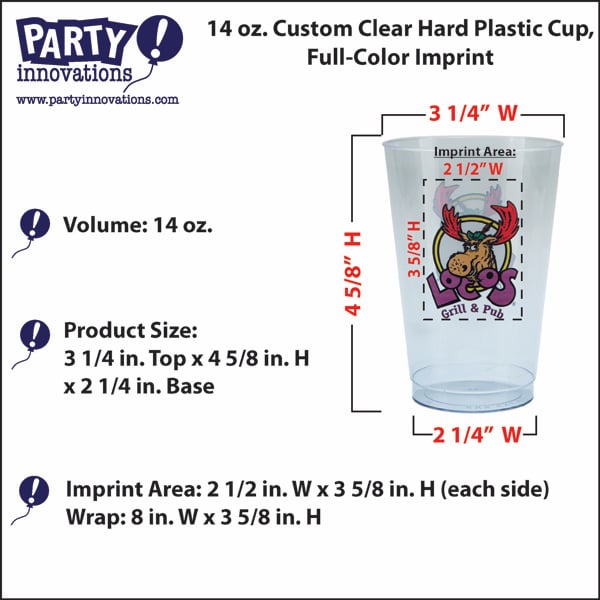 14 oz Custom Clear Hard Plastic Cup