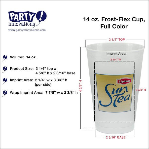 14 oz. Custom Frost-Flex Cups, Full-Color