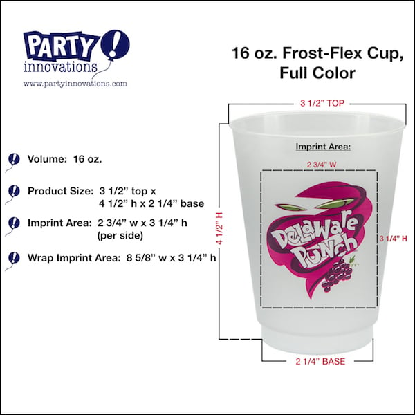 16 oz. Custom Frost-Flex Cups, Full-Color