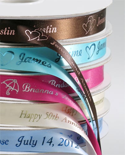 5/8 Personalized Satin Wedding Ribbon