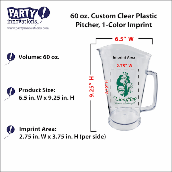 Clear Plastic Pitcher 2-1/4